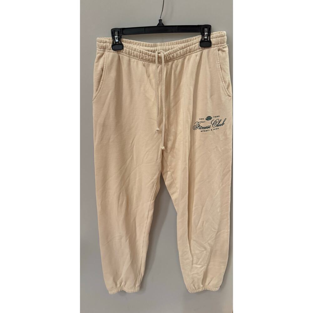 Sporty & Rich Fitness World Cream Track Pants - Large (new) - Picture 3 of 6